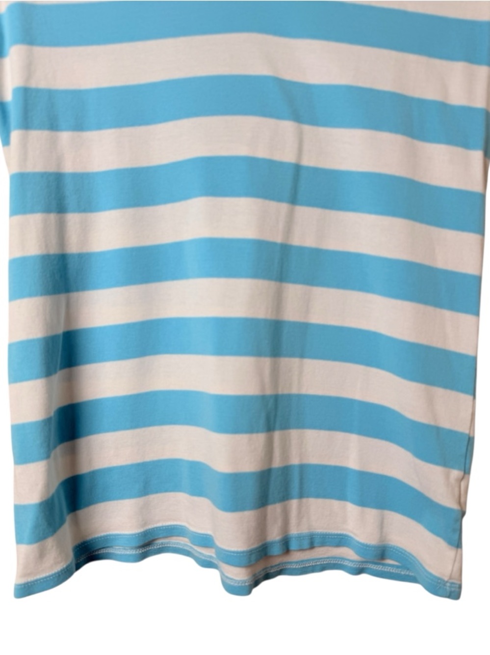 Merona Large Blue and White Striped Tee 100% cotton - Picture 2 of 4
